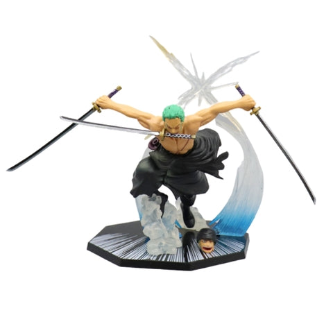(Hàng Thường ) .Mô hình  Zoro có 2 đầu  đế không có chữ - Bộ FZ - One Piece
