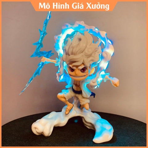 Mô Hình OnePiece Luffy nika gear 5 chế led trạng thái chiến đấu tay cầm vũ khí