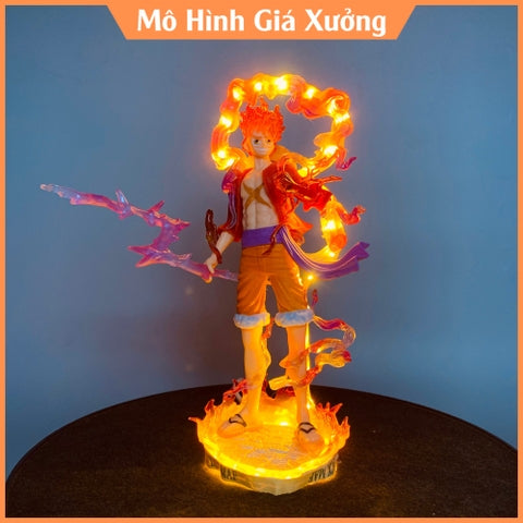 Mô hình OnePieceLuffy Gear 5 Nika đỏ bản có vũ khí cầm tay chế led có base đẹp