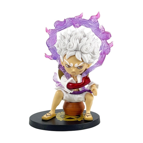 Mô Hình OnePiece luffy gear 5 AI chibi dáng ngồi