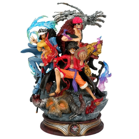 Mô Hình OnePieceBộ ba siêu tân tinh Luffy , LAW , Kid đại chiến pháo đài kaido
