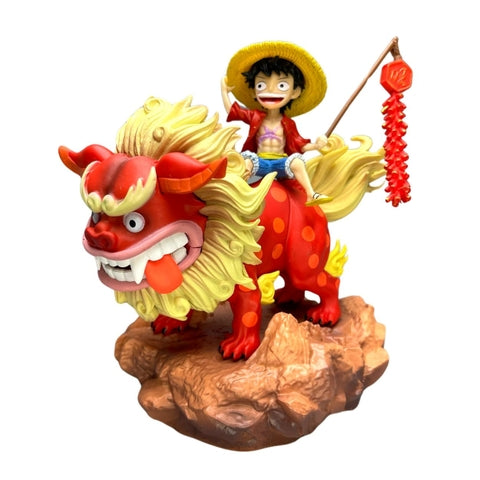 Mô Hình OnePiece Luffy cầm pháo cưỡi sư tử đỏ